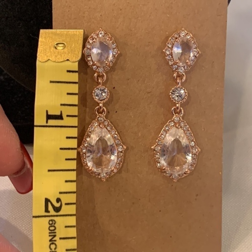 💐5/25 elegant victorian dangle drop rhinestone crystal statement earrings - Picture 5 of 6